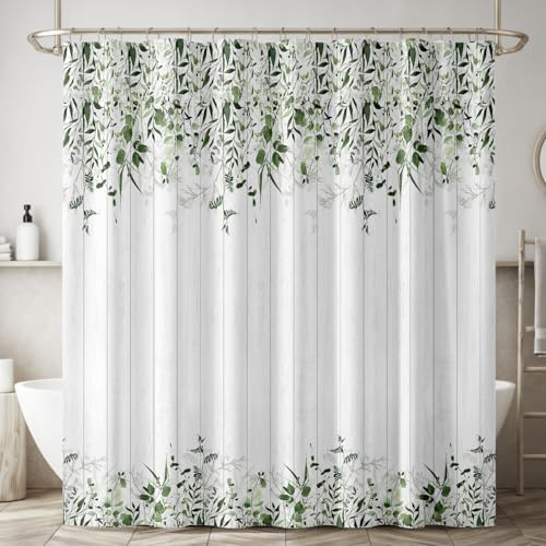 Image of Sassoon Ivy Canopy Polyester Washable 1 Piece Printed Bathroom Shower Curtain with Hooks - 6.5ft