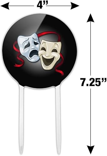 Miniatura 2 de Máscaras acrílicas de drama, comedia, tragedia, decoración de tartas de teatro, decoración de fiesta para boda, aniversario, cumpleaños, graduación