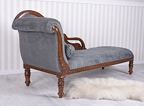 PALAZZO INT Empire Recamiere „Madame Recamier“ – Antike Chaiselongue mit Samtbezug & Mahagoni-Holzrahmen – Handgeschnitzt, gepolstert, luxuriöses Sofa im Napoleonstil – Länge ca. 175 cm – Unikat – Bild 5