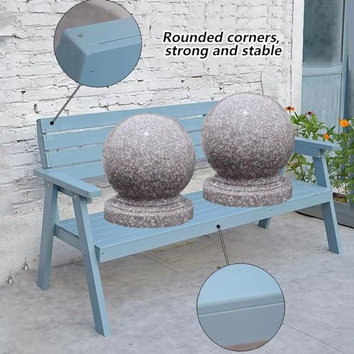 Banc de jardin en bois massif à lattes pour 2 personnes couleur naturelle - 6
