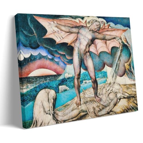 Affiche d'art Satan frappant Job tableau de salon mystique