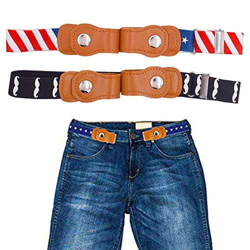 Preisvergleich Produktbild SWZY Elastische Gürtel für Kinder - Einstellbar Ohne Schnalle Unsichtbarer Gürtel Unsichtbarer Elastischer Gurt verstellbare unsichtbare Stretch-Gürtel für 2-15 jährige Kinder Jeans