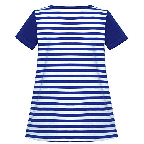 Sunny Fashion Vestito Bambina Cotone Blu Navy