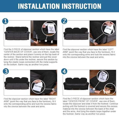 Funda elástica for sillón reclinable de Terciopelo de 3 plazas suave 8