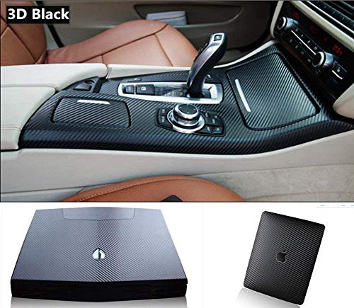 Yija 3D Black Carbon Fiber Car Wrap Film Twill Weave Vinyl Roll Self-Adhesive Sticker 16.6Inch By 98Inch #TOP3