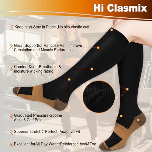 Image of Graduated Medical Compression Socks for Women&Men 20-30mmhg Knee High Sock