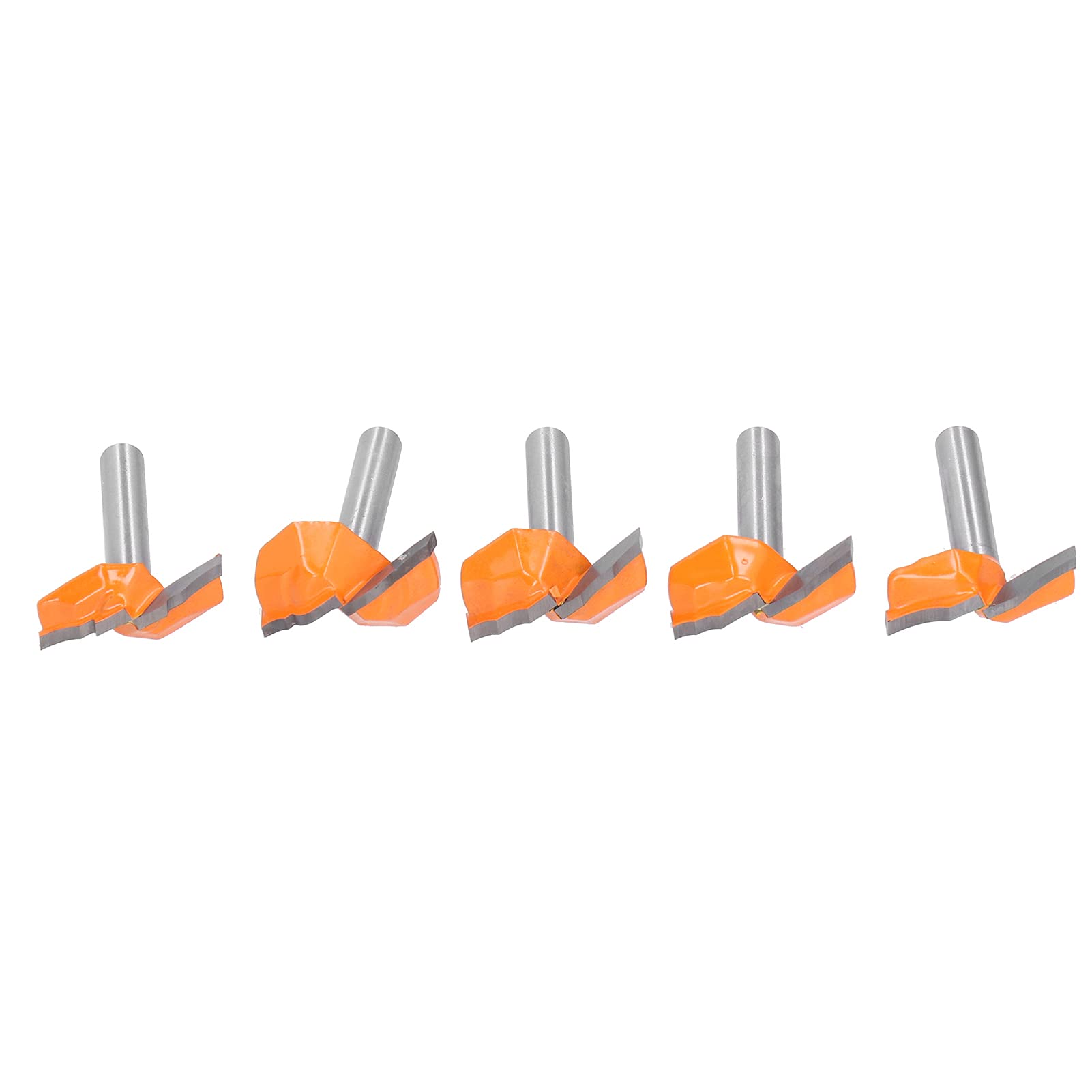 5 pezzi di fresa per router con gambo da 1/4", frese in carburo per router per legno, utensili da taglio per lavorazione del legno per porte di armadi con punte in lega YG6, set di