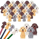 Kisston 100 Pcs 3D Dog Pencil Top Erasers Animal Pencil Erasers Toppers Cute Pet Puppy Party Favors for Kids Students Birthday Gifts School Desk Stationery Supplies