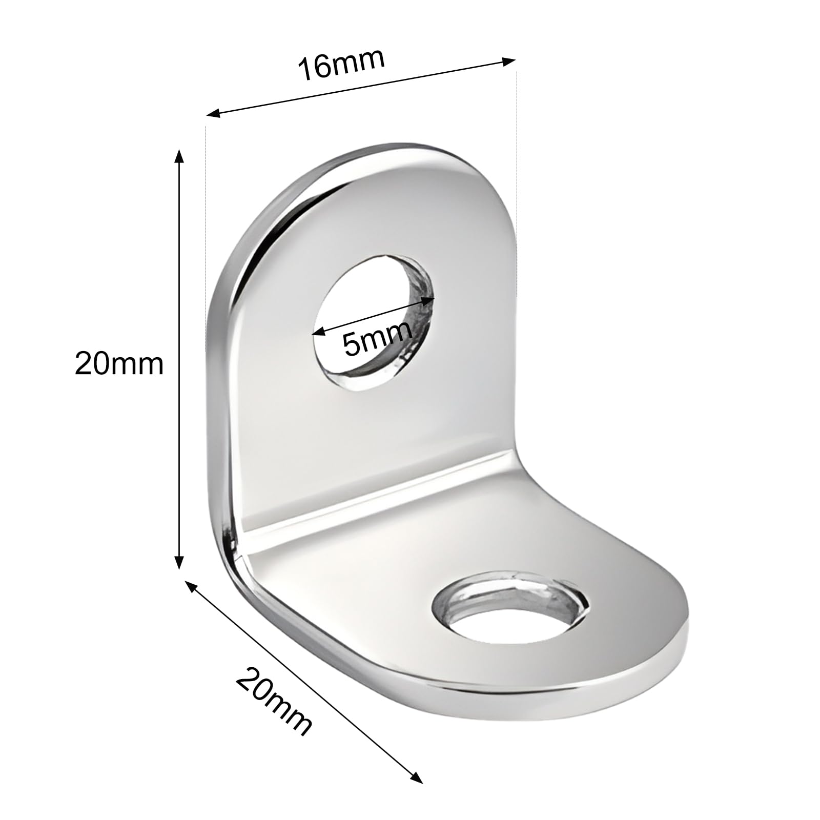 Squadrette Angolari in Acciaio Inox 20x20mm 90 Gradi 30 Pezzi con Viti