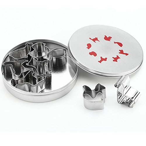 Molde Galletas Animales Molde Galletas Letras,BSVLIA Moldes para Galletas, 8 Unidades de acero inoxidable