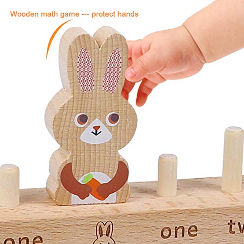 KANKOJO Cool Math Games Montessori Toys Balance Counting Game for Preschool Toddlers Ages 3-5 Wooden Stacking Blocks with Flashcards for Kindergarten Educational - Thumbnail 2