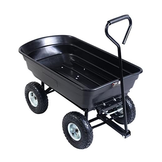 Giantex Dump Cart Garden Dumper 660 Lbs W/Heavy Duty Steel Frame Pneumatic Tires for Lawn Tractor Riding Mowers Yard Barrow Wagon Carrier