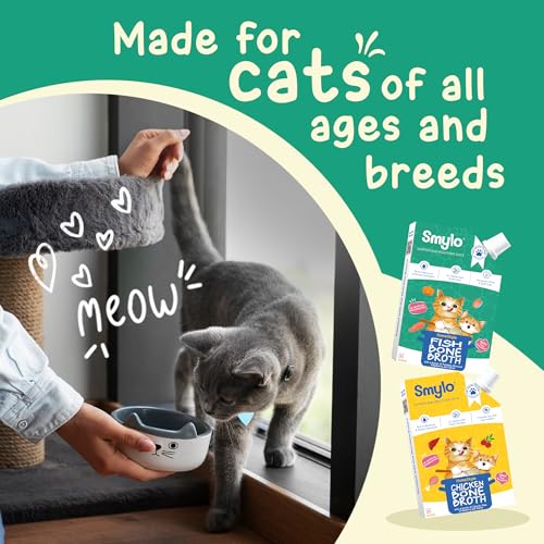 Image of Smylo Summer Cooler, Hydration Rich Fish Bone Broth for Cats (100ml x 3 Packs) | Best with Dry Food | Rich in Collagen for Bones & Joints | Omega 3 & 6 for Shiny Fur & Coat | Cat Food Topper