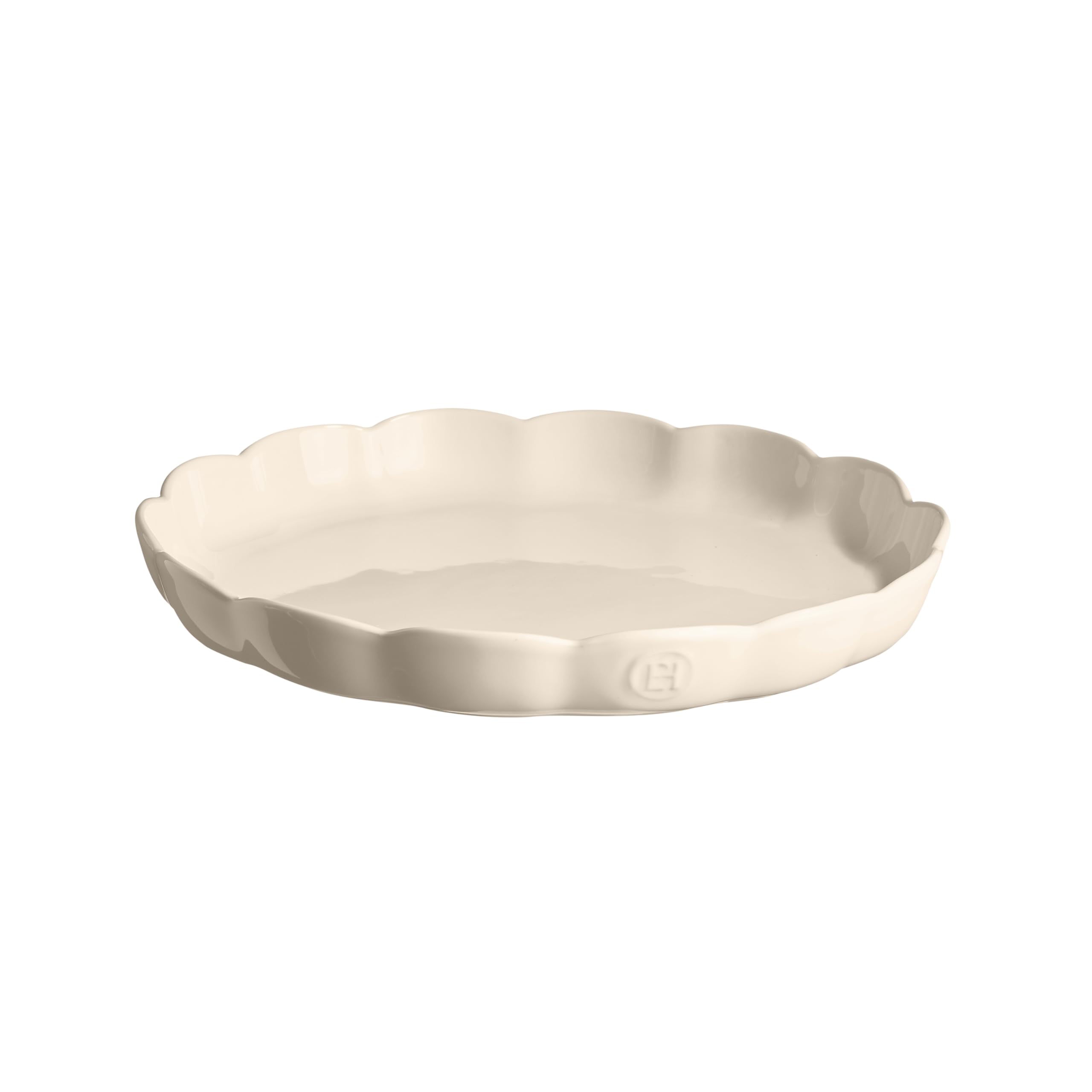 Emile Henry Plat à Tarte Ø 31 cm – Céramique Haute Résistance – Cuisson Homogène et Tarte Dorée à Cœur – Coloris Argile – Fabriqué en France