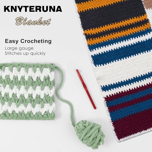 Image of #6 Super Bulky Blanket Yarn for Crocheting - 4 Skeins(Each 10.5oz /300g, 220yds /201m), Chunky Chenille Thick Plush Big Soft Yarn for Crocheting Knitting Blankets, Soft Sage Green