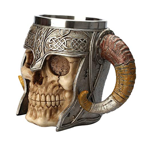 Sharplace Taza - Vikingo Cráneo con Cuernos, Diseño Creativo