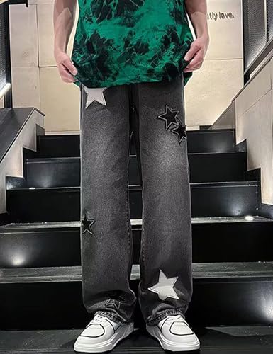 Men Baggy Jeans Y2k Aesthetic Baggy Star Pants Hip Hop Graphic Jeans Grunge Star Jnco Jeans Streetwear2