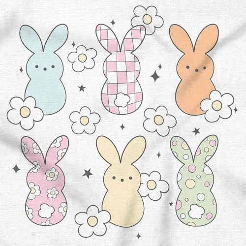 Brisco Brands Colorful Easter Bunny Patterns Girls Kids T Shirt Tees2