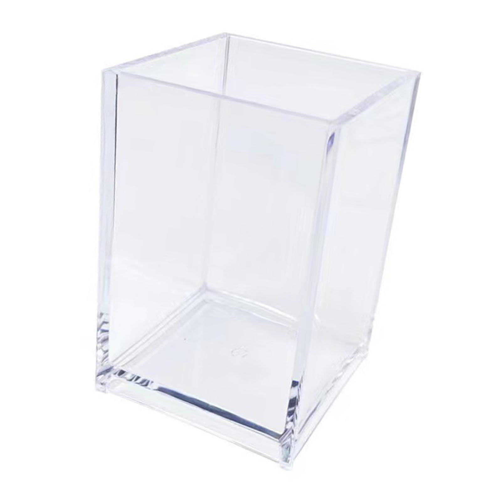 Muiltvoe Acrylic Pen Holder Transparent Large Capacity Desk Organizer for Pens Pencils Makeup Brushes with Modern Design