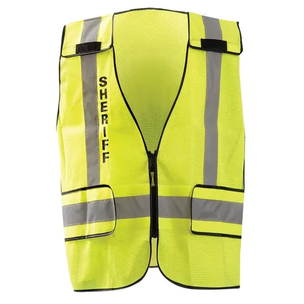 OccuNomix Sheriff LUX-PS-DOR Yellow Medium Polyester Mesh High-Visibility Vest - 021844-61653