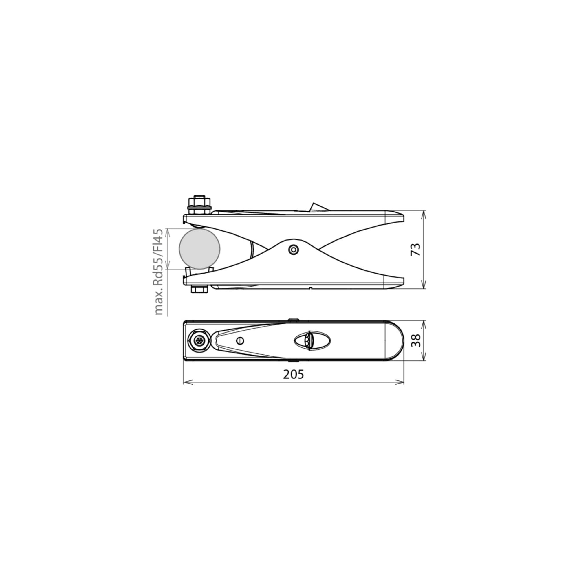 Dehn 546001 Klemme Toma Earth rd-55/fl-45 mm M10 Niro V2 A