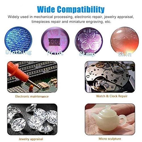 Lupa montada en la cabeza con luz LED, lupa manos libres para leer, reparar relojes, joyas, zoom de 1X a 3.5X con 6 lentes desmontables