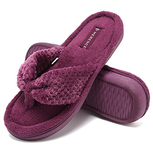 CIOR Fantiny Women's Cozy Memory Foam Spa Thong Flip Flops House Indoor Slippers