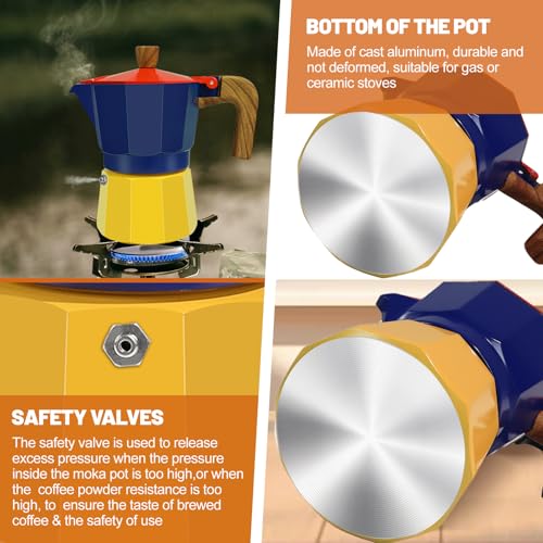 Image of 12 Cup Aluminum Espresso Stovetop Moka Pot Express Coffee Maker Percolator Italian Classic Mocha Coffee Machine for Italian and Cuban Cafe Brewing for Home & Camping 600ml 20oz