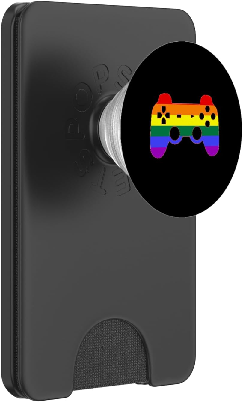 Rainbow Gaming Controller, For LGBT Gamers PopSockets PopWallet for MagSafe Rainbow Gaming Controller, For LGBT Gamers PopSockets PopWallet for MagSafe
