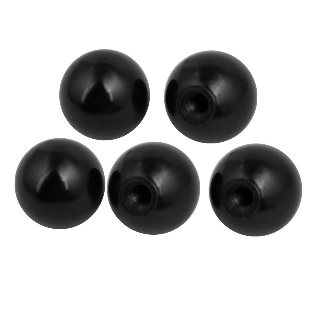 Aexit 12.5mm Thread Other Mechanical Hardware Accessories Dia Plastic Ball Knob Round Handle Grip Black 5pcs for Machine Tool Model:84as213qo559