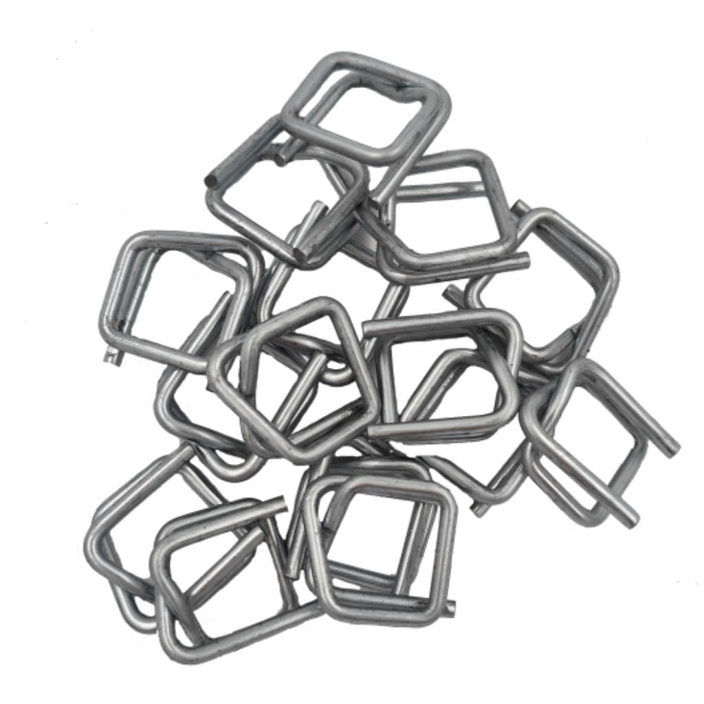 Trojan Packaging Unisex Silver Trojan 13Mm Galvanised Metal Buckles (Pack Of 1000) Self Locking Strapping Buckle For Use With Woven Cord Polyester Pallet Strapping Banding