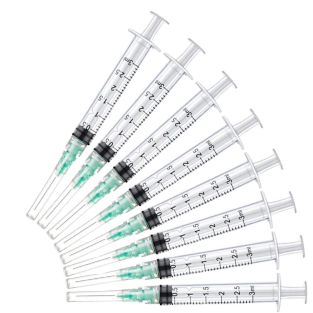 50 Pack 3ml 23 Gauge - Luer Lock 1ml 2.5ml 3ml 5ml 10ml 20ml with 25Ga, 23Ga, 22Ga, 21Ga, 18Ga Lab Consumables(Individually Sealed Wrapped) — Amazon image 8