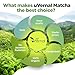 uVernal Organic Matcha Green Tea Powder - 100% Pure Matcha for Smoothies Latte and Baking Easy to Mix - 4oz Kosher Pareve