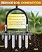 Saker Lawn Aerator Tool, Lawn Aerator with 15 Iron Spikes, Automatic Leaf and Dirt Cleaning with Spring-Loaded Design, Metal Manual Aerator for Loosening Soil Aerating Patio, Yard, Garden Black