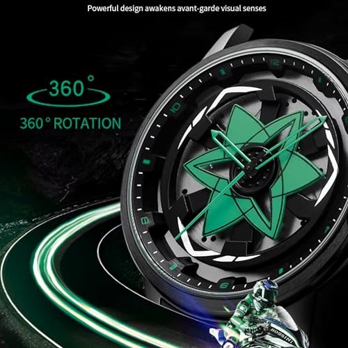 Image of GOLDENIZE FASHION Men Analogue Spinning Wheel Concept Multicolor Star Rotating Dial Stylish Wrist Sports Watches for Men's & Boy's Silicon Magnet Lock Stylish Waterproof Strap-Gift Watch for Men