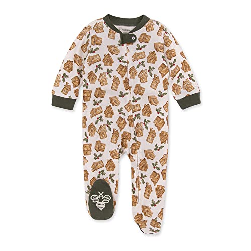 Image of Burt's Bees Baby unisex-baby Sleep & Play, Organic One-piece Romper-jumpsuit Pj, Zip Front Footed Pajama