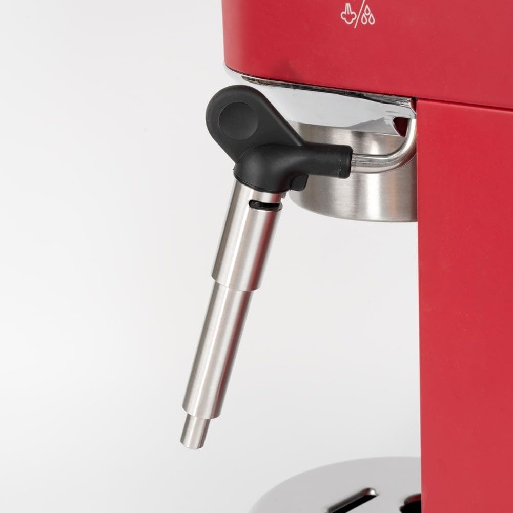 Set di ugelli per vapore in acciaio inox per De'Longhi per dedica EC685-1 e ugello a 3 fori, per schiuma di latte, ricambio con isolamento termico per Latte Art per accessori barista, argento (antico)