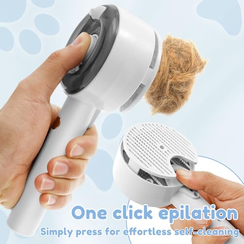 Image of Cat Steam Brush for Shedding - Cloud Care Cat Brush for Indoor, Shedding Steam Cat Brush for Long Short Hair, Pet Grooming Brush with Release Button and Tank for Cats Massage Grooming Self-Cleaning
