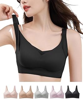 [veimia] ブラジャー 垂れ防止・補正ブラ ノンワイヤーブラシームレスブラ盛りブラ無縫製シームレスブラ 美乳ブラクロスメッシュネックデザイン脇高設計 締め付け感ない 柔らかい 通気性 スポーツブラ谷間メイクナイトブラ昼夜兼用