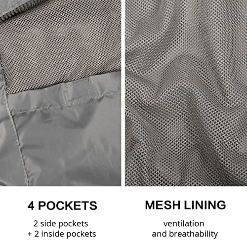 Image of Lansbojun Mens Windbreaker Waterproof Packable Rain Jacket with Hood Wind Breaker Dark Gray L