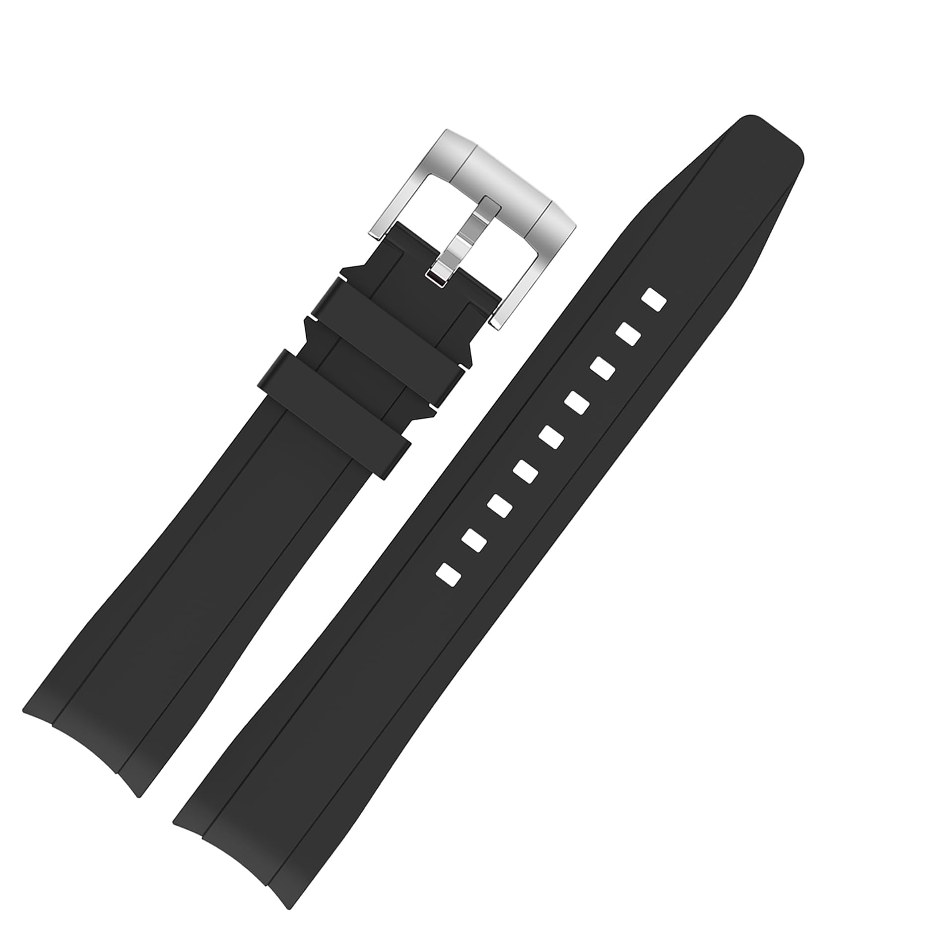 EverAct20mm Straps for Moonswatch Watch,Curved No Gap Rubber Strap Compatible with Om X Swatch Moonswatch Speedmaster Watch
