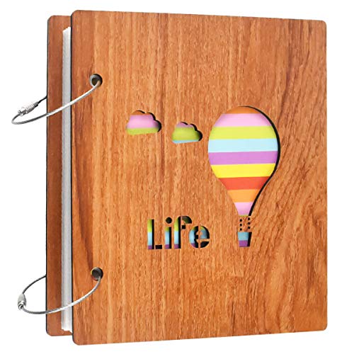 Fodlon Album Photo, Album Photos bébé, Pochettes- Mon Album Photo, DIY Album en Bois, Cadeau pour Mariage, Naissance, Anniversaire, capacité 100Photos de 16x18 cm (F)