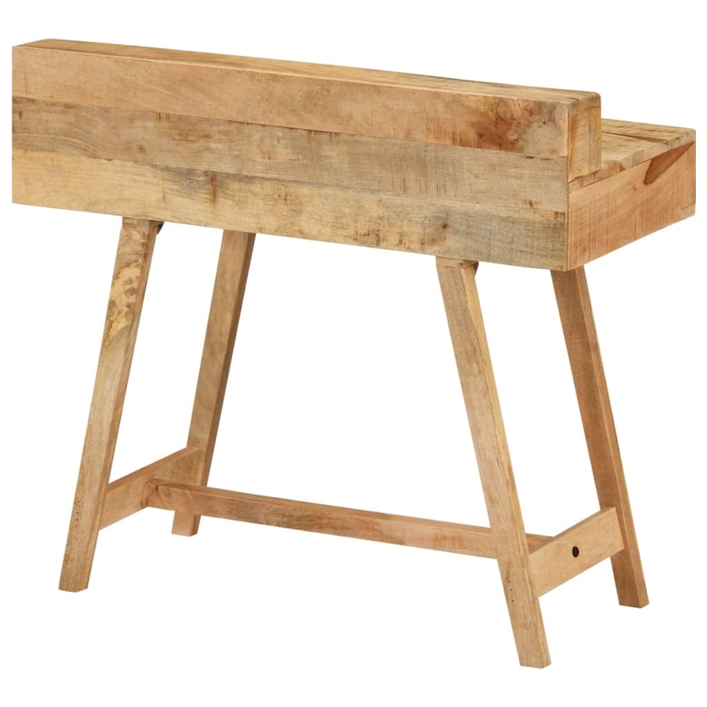 Schreibtisch aus unbehandeltem Mangoholz, massiv, 100 x 45 x 90 cm | 2 Schubladen, stabile Oberfläche, Vintage-Stil, Computertisch, Arbeitstisch, Studententisch