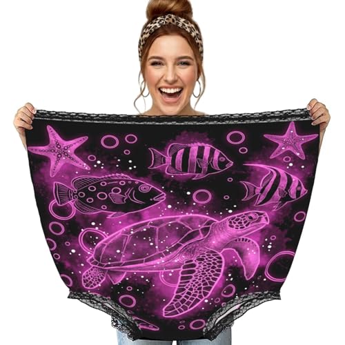 Chintiz Ropa interior divertida para mujeres y hombres, diseño de tortuga marina, bragas gigantes para abuela, Navidad, boda, novia, regalos de broma