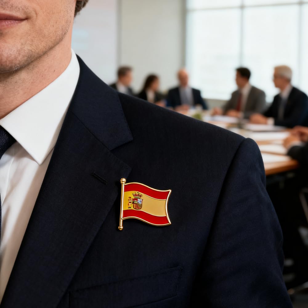 Bandera de España Pin Badge Metal Esmalte Broche Español 10 Piezas