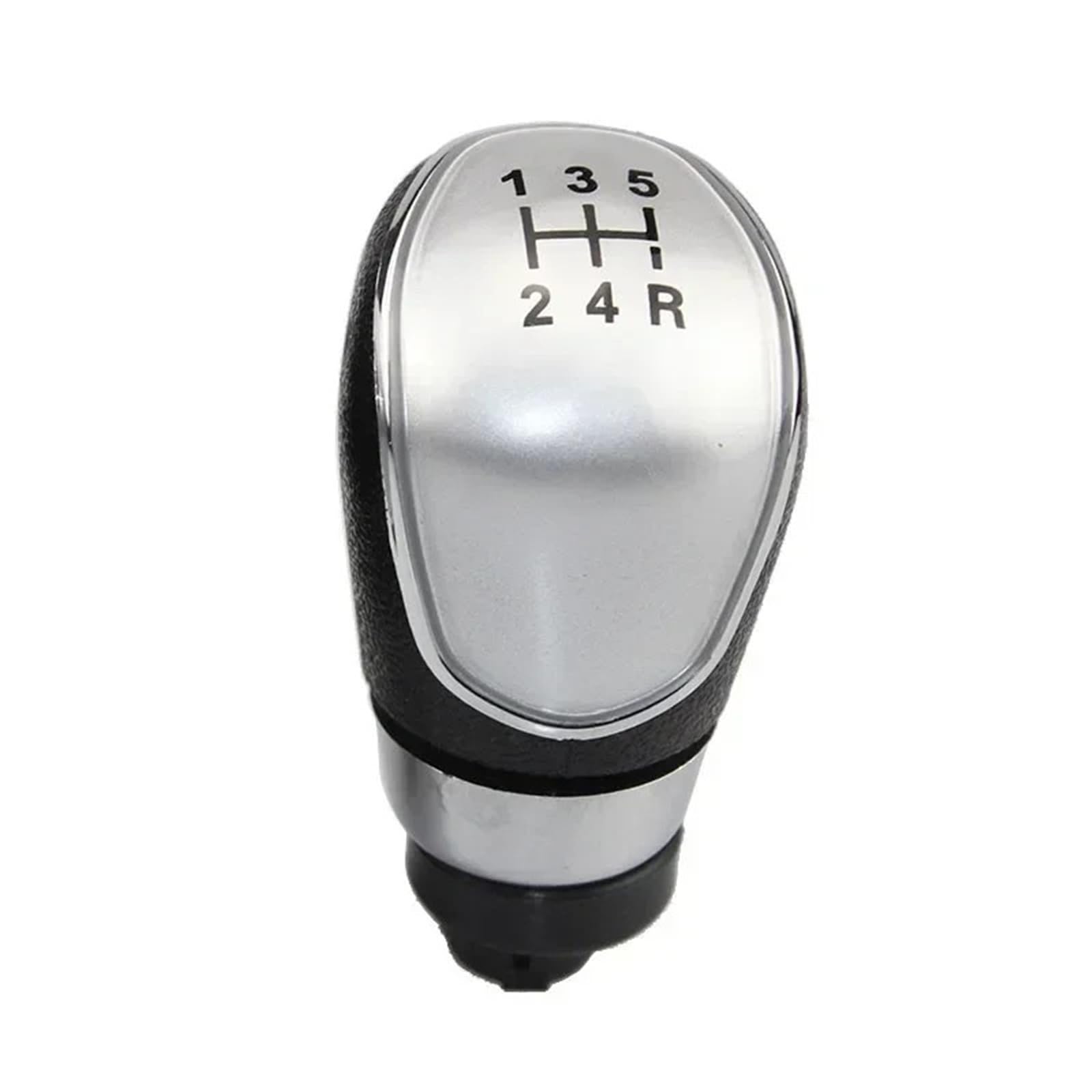 XZCVTYW Car Lever Gear Shift Knob Car Joystick Starter 5/6 Speed Gear Shift Knob Stick Head Lever Handle for Ford for Mondeo MK4 Fiesta MK7 Galaxy MK3 Kuga 2008-2013(Silver 5 Speed)