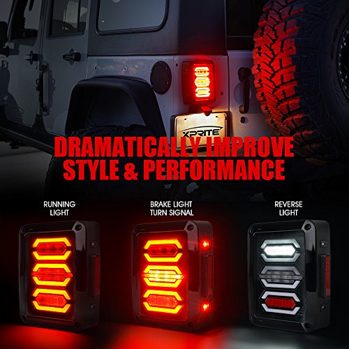 Image of G3 Diamond Series Clear LED Tail Lights Compatible with 07-18 Jeep JK JKU
