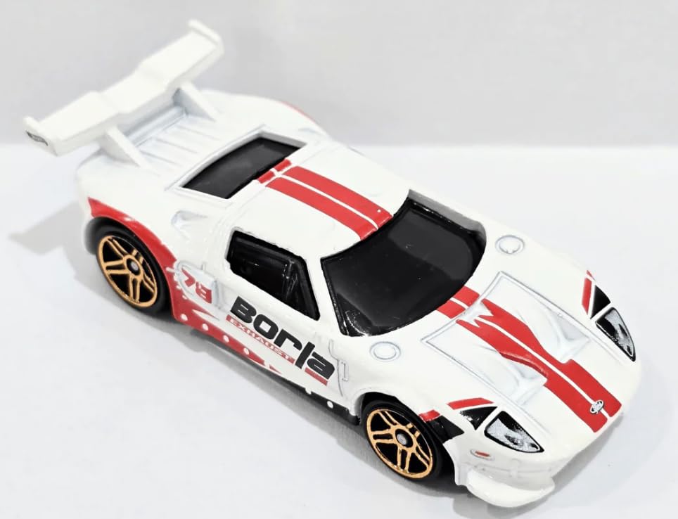 Image of hw Die-Cast 1:64 for Ages 3 and up (Ford GT | HW Modified | White-Red)