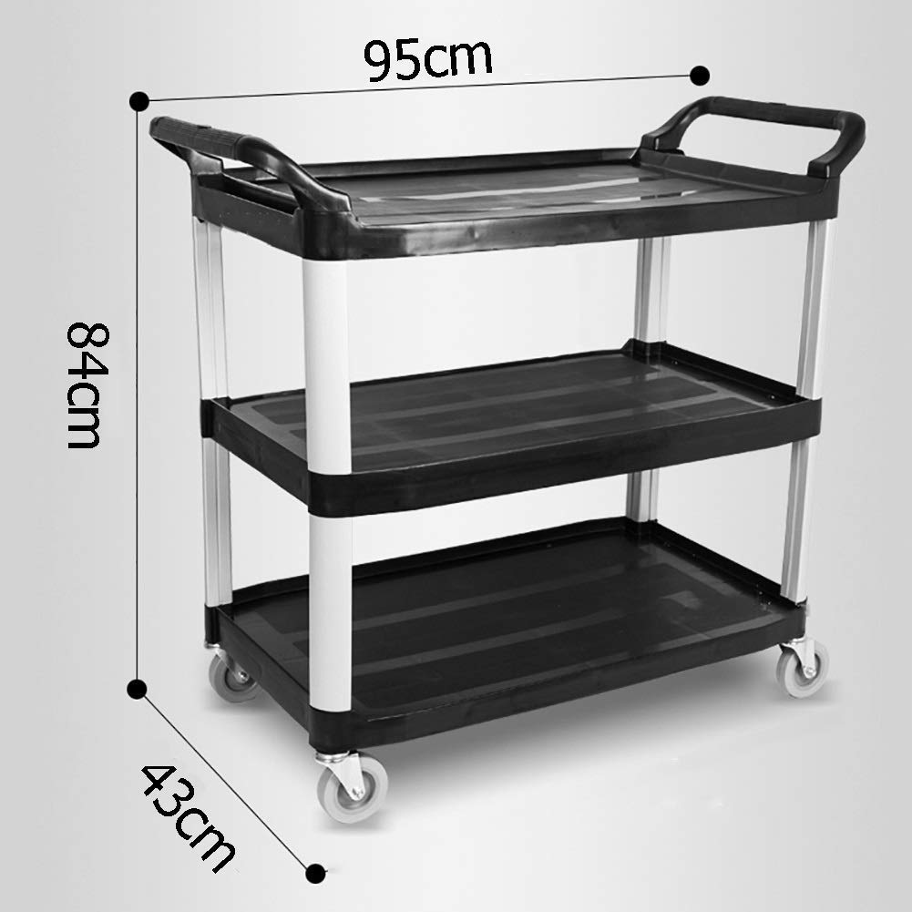 Carritos, Carro de Almacenamiento, Carro de Servicio, Vehículo utilitario, Carro portátil multifunción, Carro para el hogar, Carro Negro para Hotel, Carro de Catering co