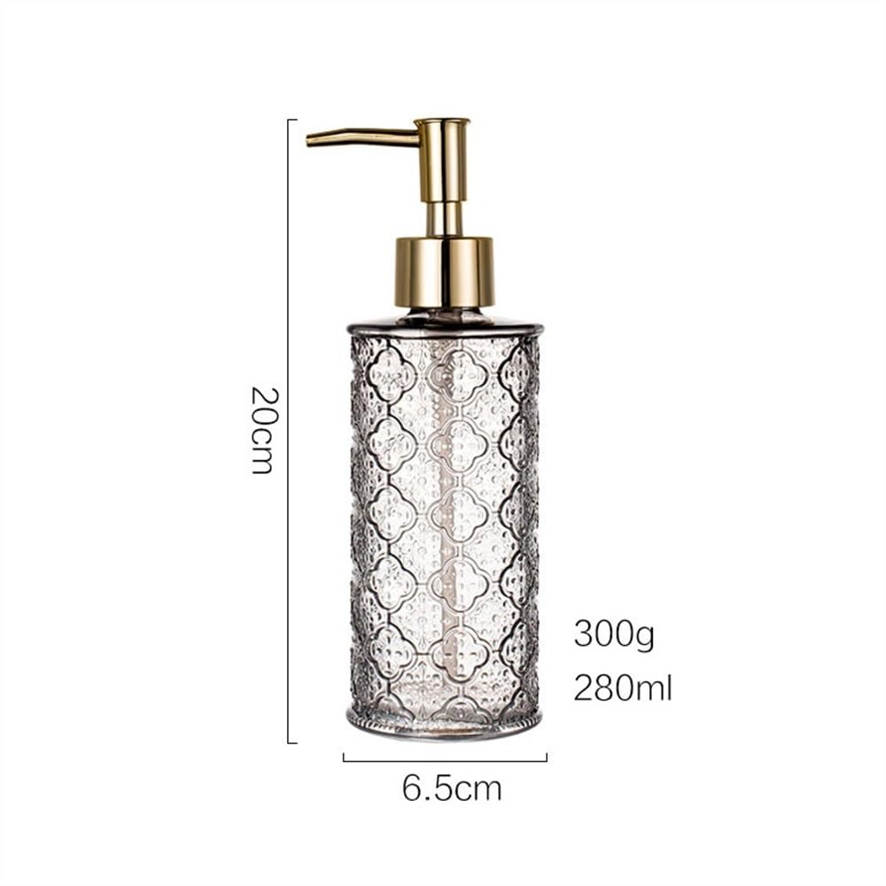 Dispensador de jabón para baño, Botella de loción de Vidrio Vintage, luz para el hogar, Hotel, Gel de Ducha, champú, dispensador de Cocina (Gris)